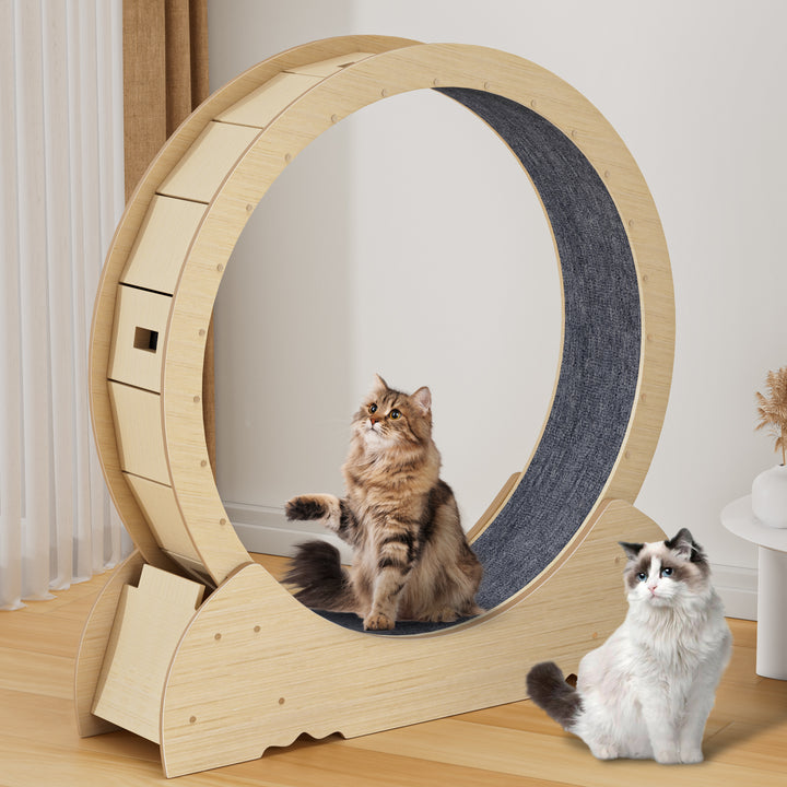 46 inch Large Cat Treadmill Cat Exerciser Indoor Cats Exercise Wheel with Carpeted Runway Cat Running Wheels Weight Loss Image 11