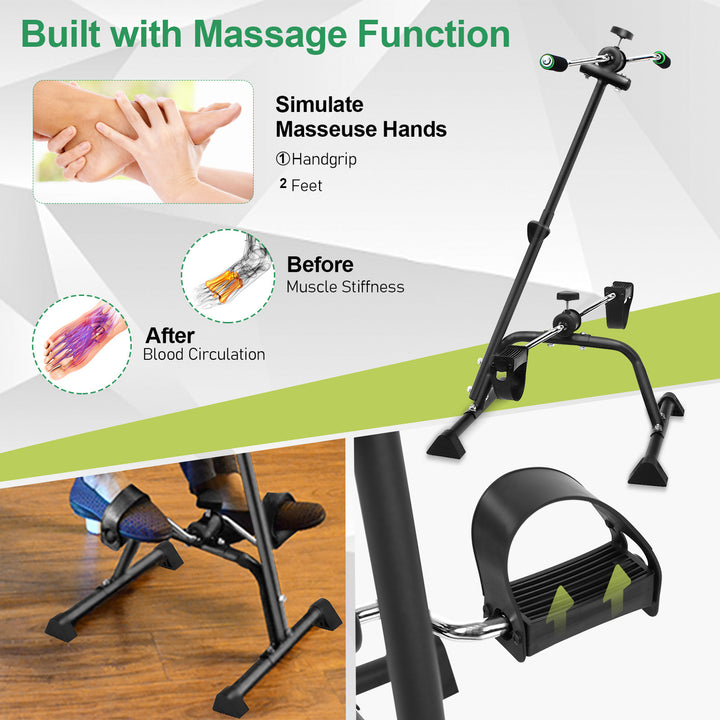 Elderly Exercise Bike Pedal Exerciser Bike Hand Arm Leg Knee Peddler Adjustable Fitness Equipment for Seniors Image 12