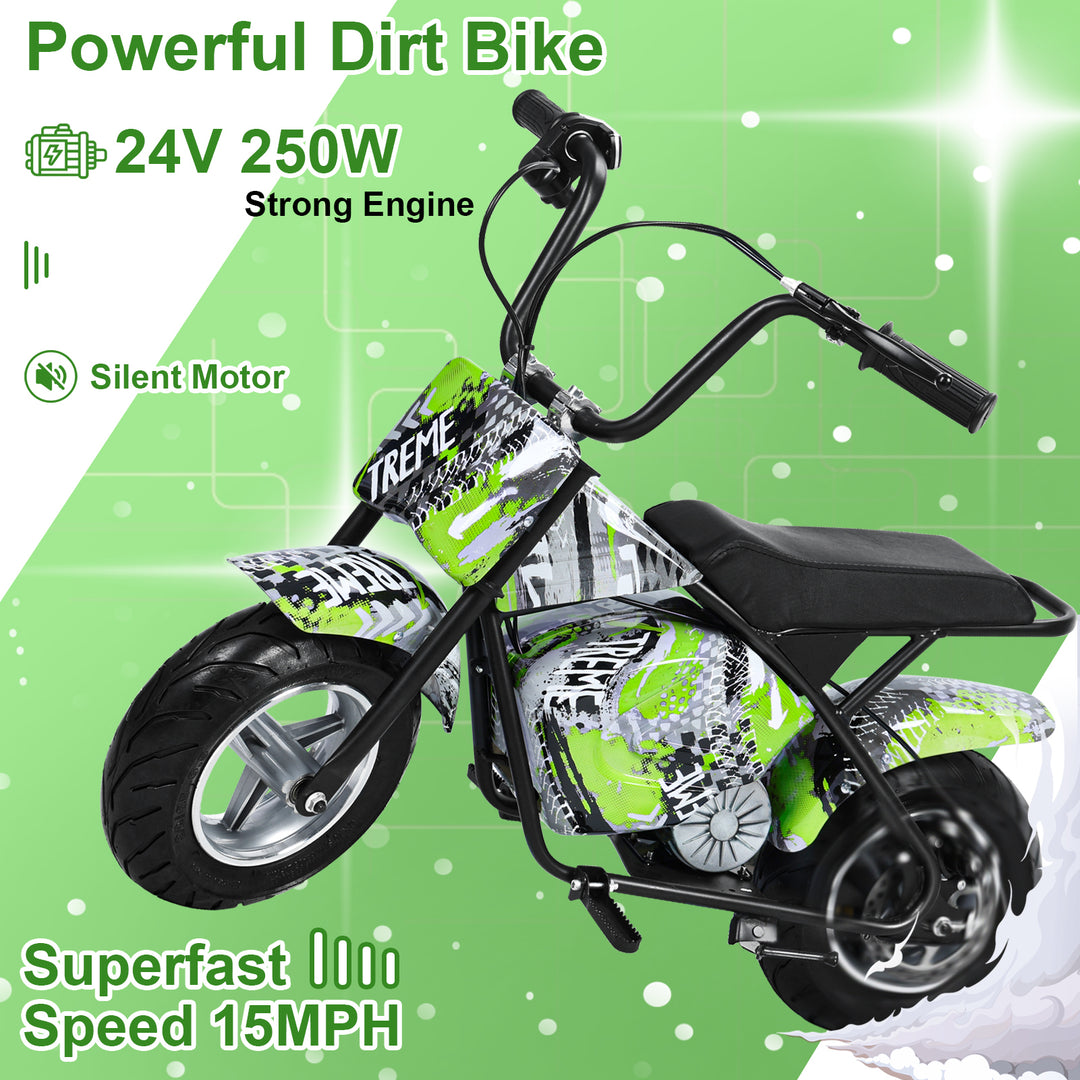 24V Kids Electric Dirt Bike 250W Off-Road Bike Motocross Powerful Motorcycle with 13.67MPH Fast Speed Rubber Tires Twist Image 7