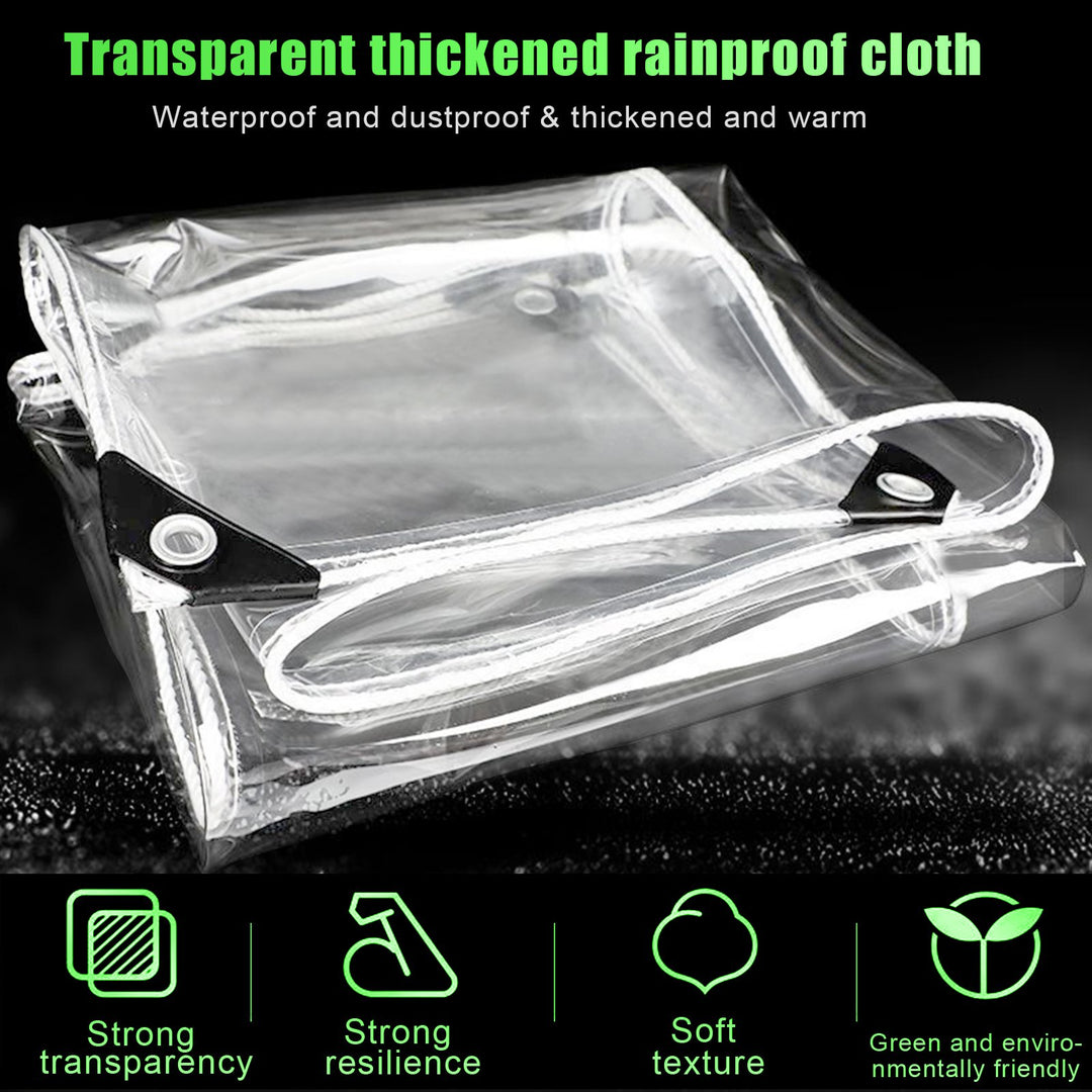 Transparent Tarpaulin Clear Waterproof Tarp for Greenhouse Roofing Panels Heavy Duty Tarp for Balcony Garden Patio Image 7