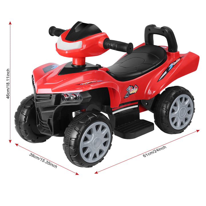 61cm 6V Kids Ride On Car 4-Wheels Quad ATV Play Car Electric Car 1.8MPH Max Speed Treaded Tires Rubber Handles Image 4