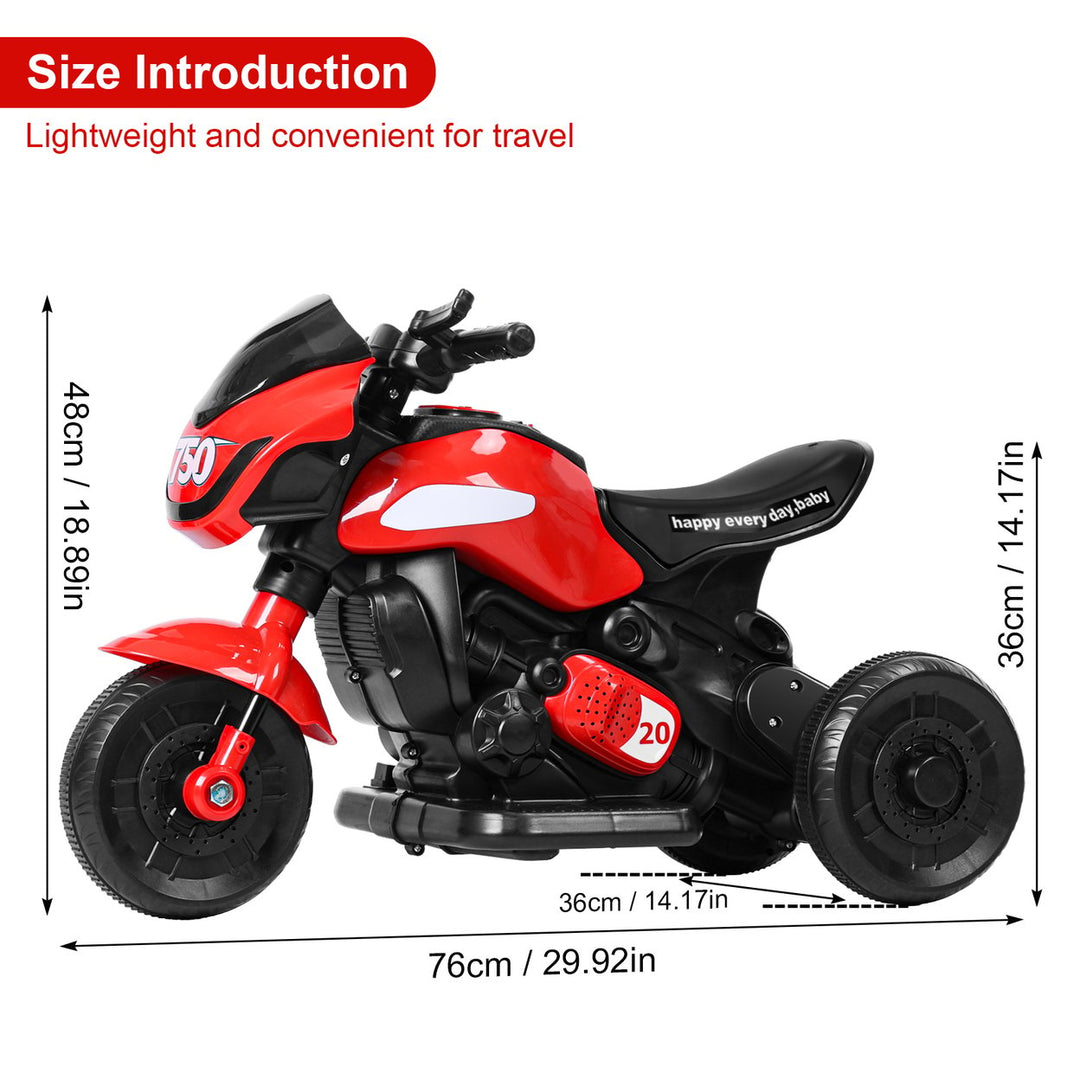 Kids Electric Motorcycle Ride-on Car Toy 3-Wheel Battery Powered Motorbike for Kids 1-6 Years Old Bluetooth-compatible Image 6