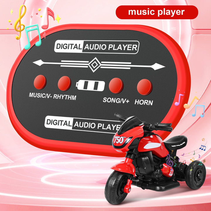 Kids Electric Motorcycle Ride-on Car Toy 3-Wheel Battery Powered Motorbike for Kids 1-6 Years Old Bluetooth-compatible Image 9