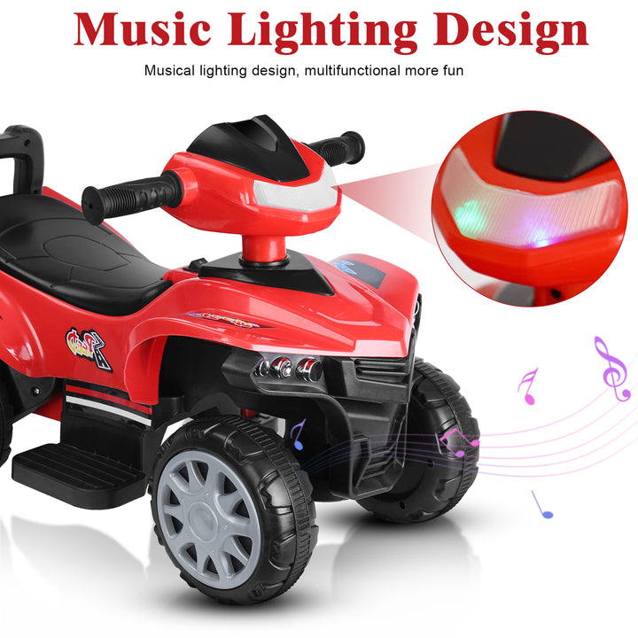 61cm 6V Kids Ride On Car 4-Wheels Quad ATV Play Car Electric Car 1.8MPH Max Speed Treaded Tires Rubber Handles Image 10