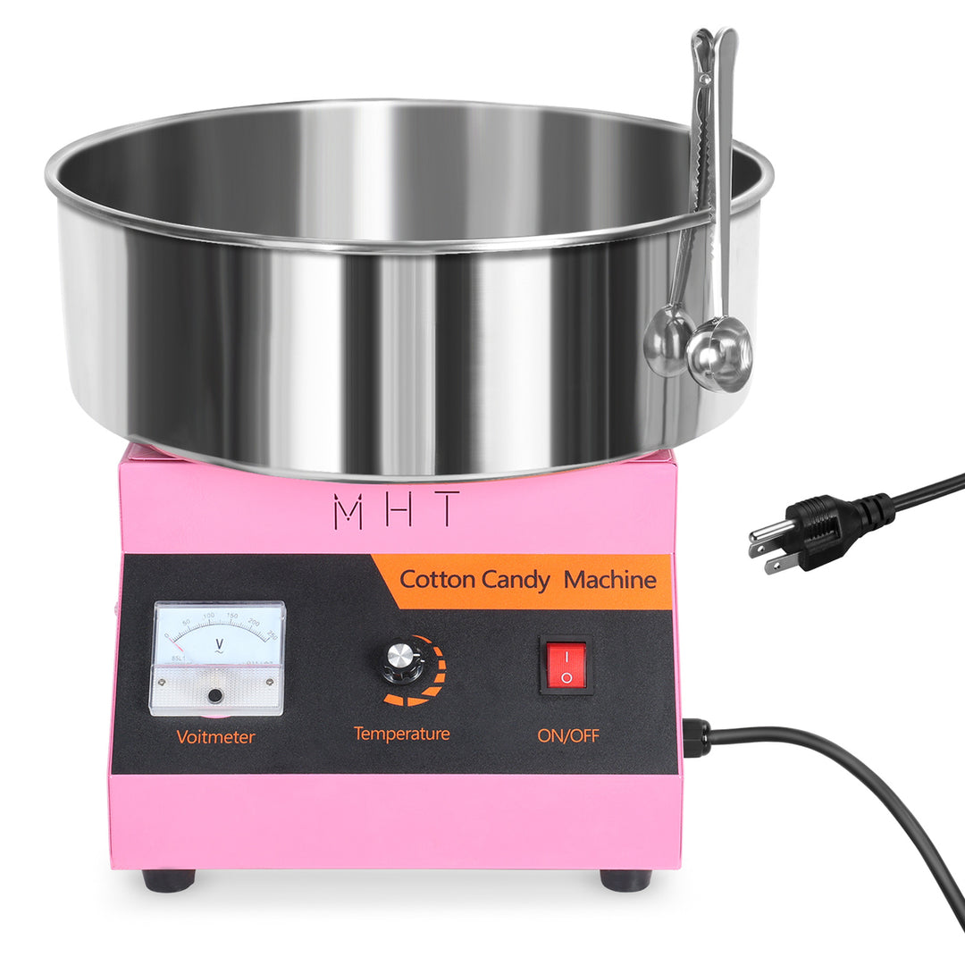 1000W Commercial Electric Cotton Candy Machine Cotton Candy Maker with Stainless Steel Bowl and Spoon Leisure Snack Image 1