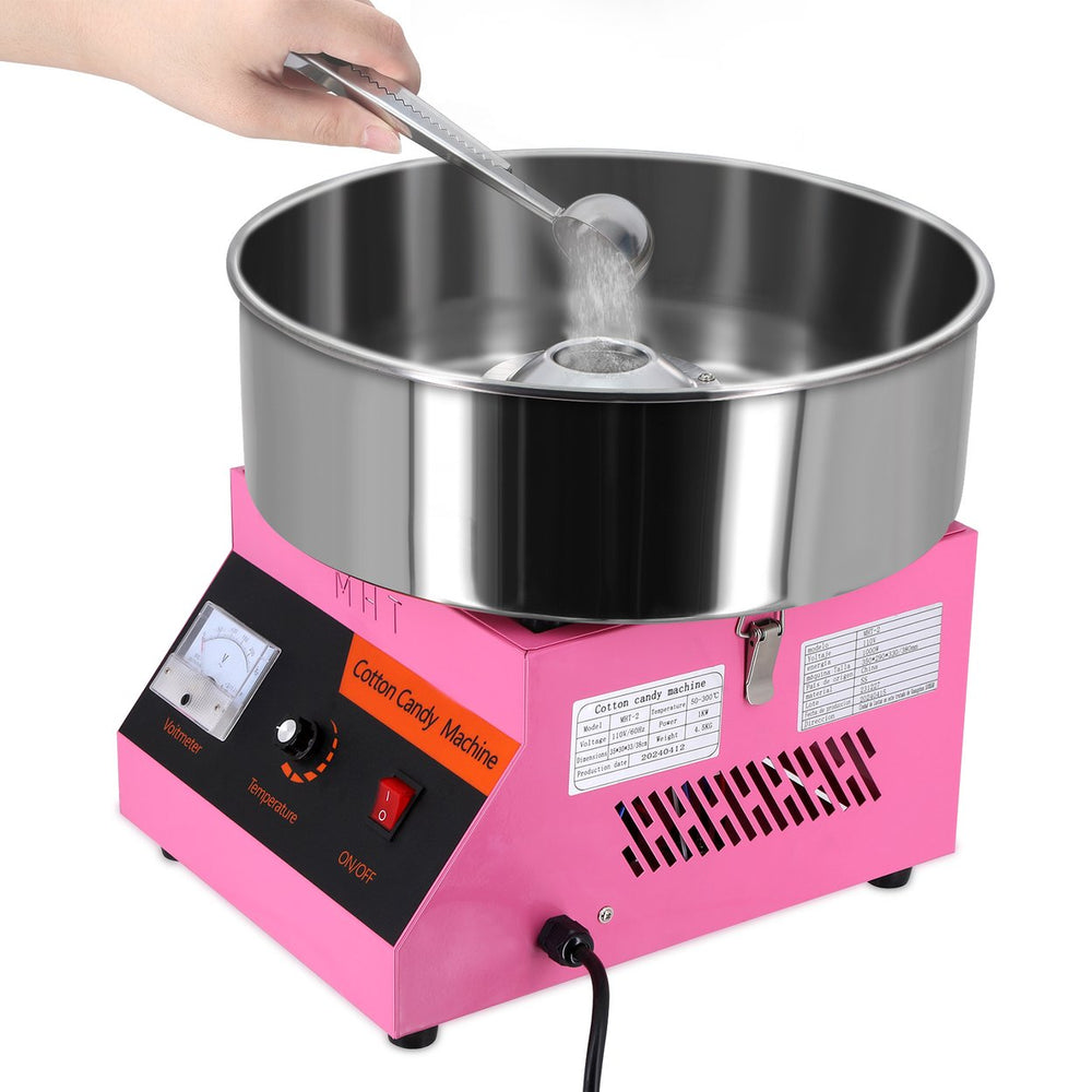 1000W Commercial Electric Cotton Candy Machine Cotton Candy Maker with Stainless Steel Bowl and Spoon Leisure Snack Image 2