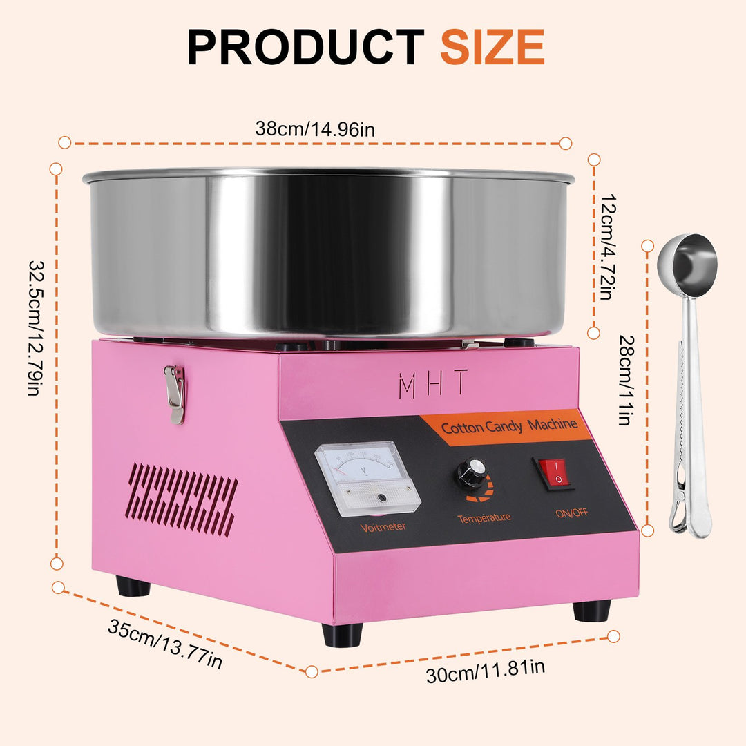 1000W Commercial Electric Cotton Candy Machine Cotton Candy Maker with Stainless Steel Bowl and Spoon Leisure Snack Image 6