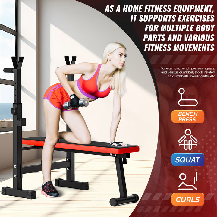 Bench Press Rack Adjustable Weight Bench with Barbell Rack Weight Lifting Bench Press for Home Gym Strength Training Image 9