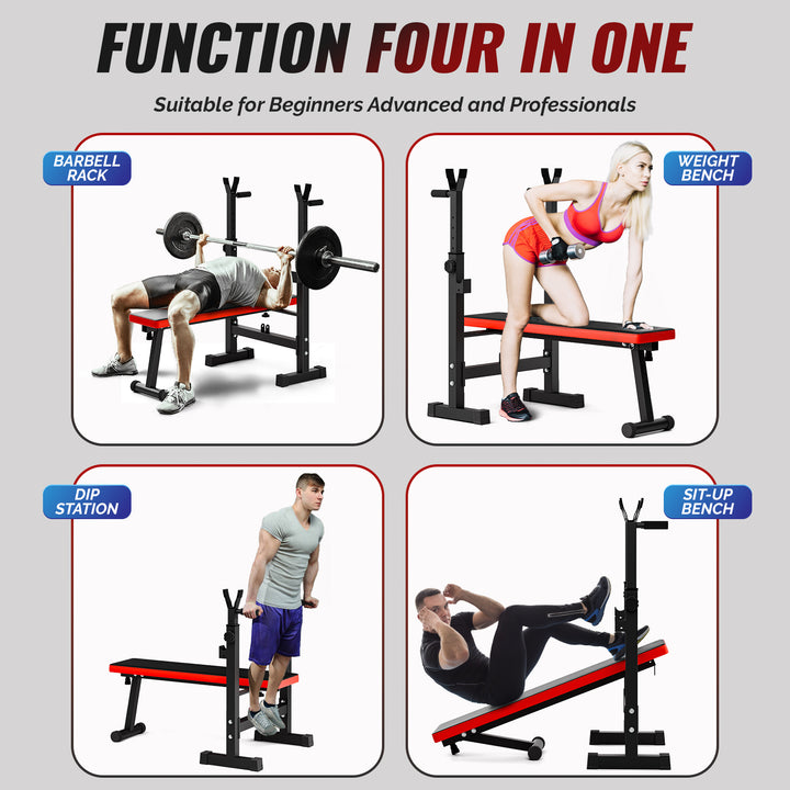 Bench Press Rack Adjustable Weight Bench with Barbell Rack Weight Lifting Bench Press for Home Gym Strength Training Image 11