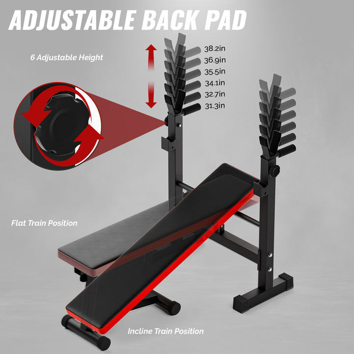 Bench Press Rack Adjustable Weight Bench with Barbell Rack Weight Lifting Bench Press for Home Gym Strength Training Image 12