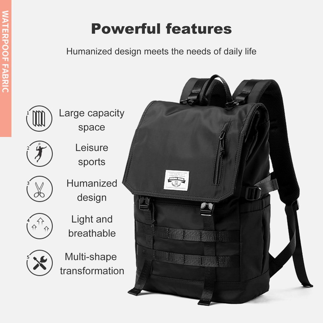 17 Inch Laptop Bag Travel Backpack Large Capacity Foldable Multi Pockets Waterproof Padded Shoulder Strap No Stress Image 4