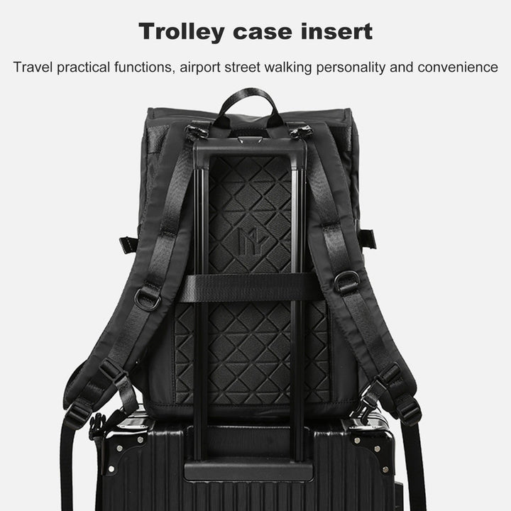 17 Inch Laptop Bag Travel Backpack Large Capacity Foldable Multi Pockets Waterproof Padded Shoulder Strap No Stress Image 7