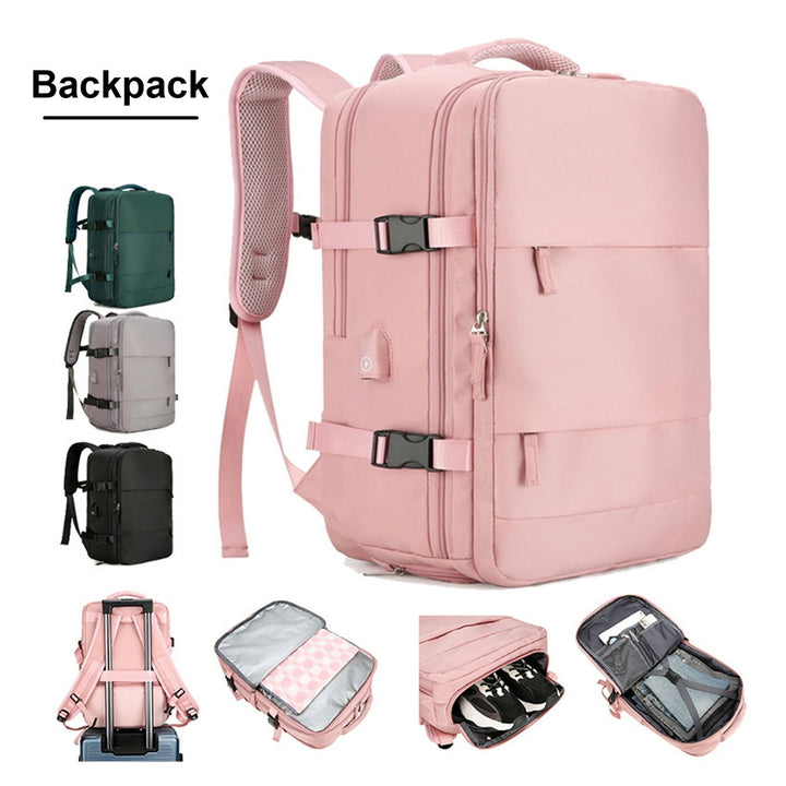 Travel Backpack Large Capacity Laptop Bag Schoolbag Multi Pockets Breathable Shoulder Strap Waterproof College Backpack Image 2