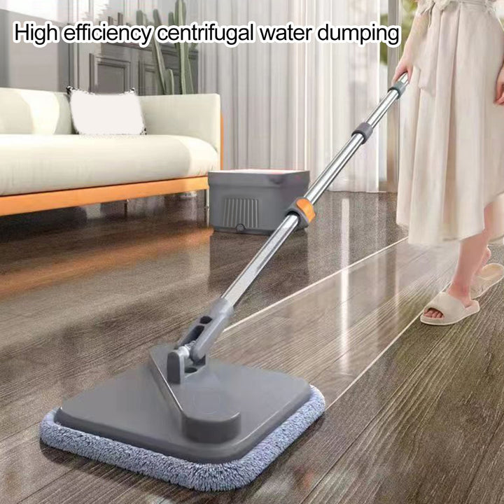 Spin Mop with Bucket 360 Degree Rotatable Self Wash Square Mop Clean/Dirty Water Separation Adjustable Handle Mops for Image 4