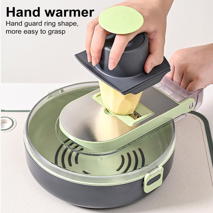 14-in-1 Vegetable Chopper Draining Fruits Cutter with Stainless Steel Blades Easy to Clean Multi-Purpose Kitchen Gadget Image 4