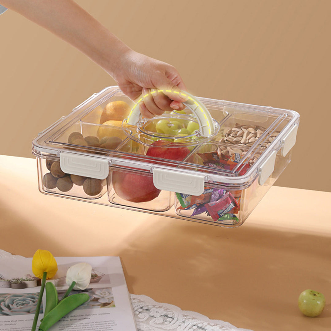 2 Sets Sealed Box Crisper Box Fridge Storage Box with 6 Detachable Compartments Food Preservation Case Fruit Spice Image 6