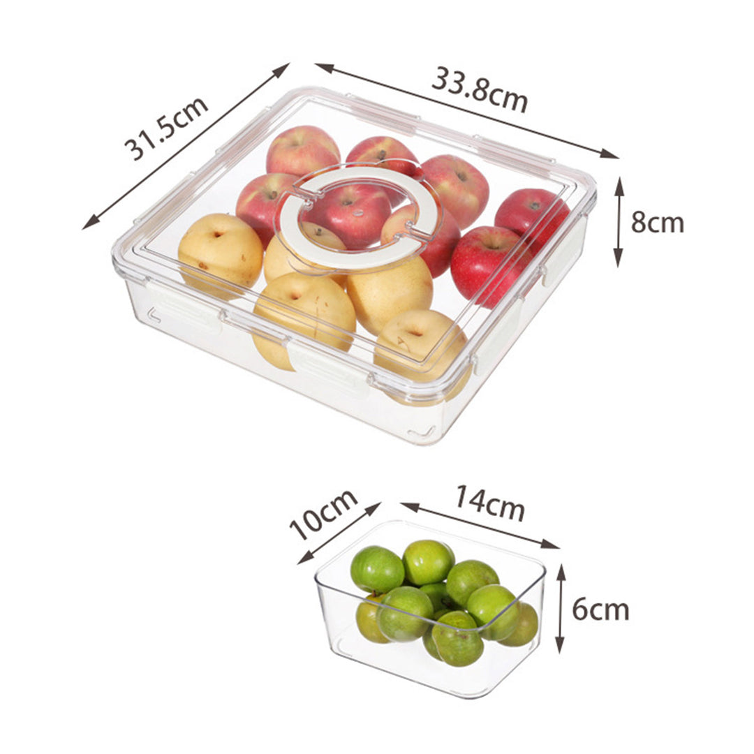 2 Sets Sealed Box Crisper Box Fridge Storage Box with 6 Detachable Compartments Food Preservation Case Fruit Spice Image 7