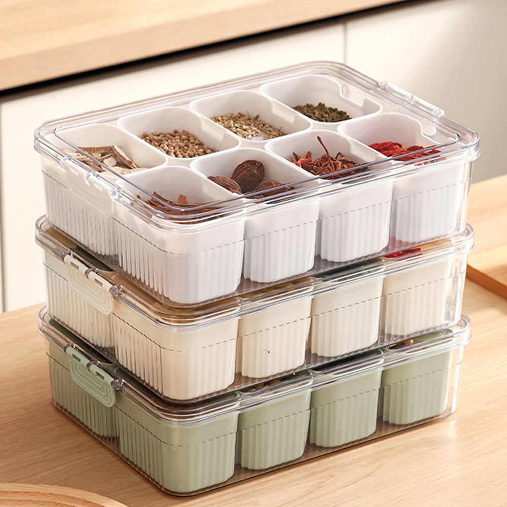 Large Snack Box with Lid Divided Serving Tray Organizer for Candy Nuts with 8 Grids Charcuterie Container for Storage Image 2