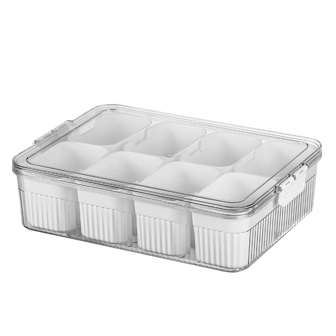 Large Snack Box with Lid Divided Serving Tray Organizer for Candy Nuts with 8 Grids Charcuterie Container for Storage Image 4