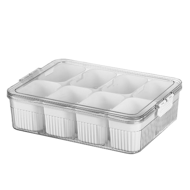 Large Snack Box with Lid Divided Serving Tray Organizer for Candy Nuts with 8 Grids Charcuterie Container for Storage Image 1