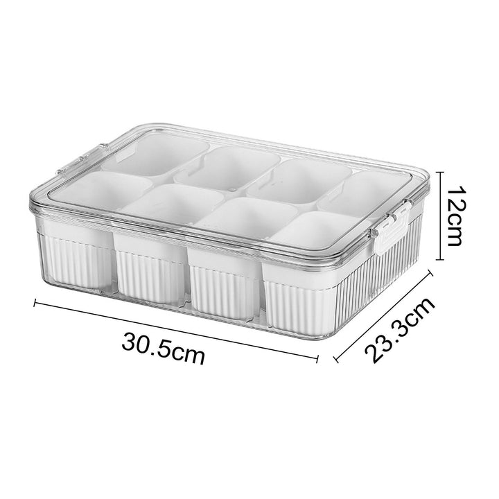 Large Snack Box with Lid Divided Serving Tray Organizer for Candy Nuts with 8 Grids Charcuterie Container for Storage Image 6