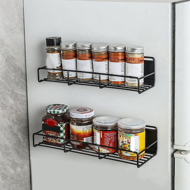 1/2/4 Pcs Magnetic Refrigerator Storage Rack Punch-free Anti-slip Great Load Bearing Strong Magnet Kitchen Spice Image 8