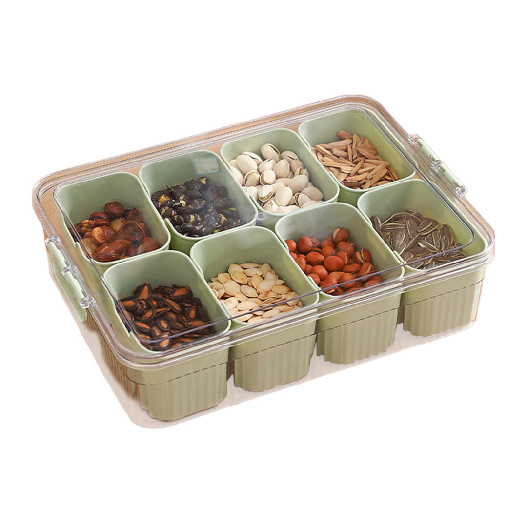 Large Snack Box with Lid Divided Serving Tray Organizer for Candy Nuts with 8 Grids Charcuterie Container for Storage Image 8