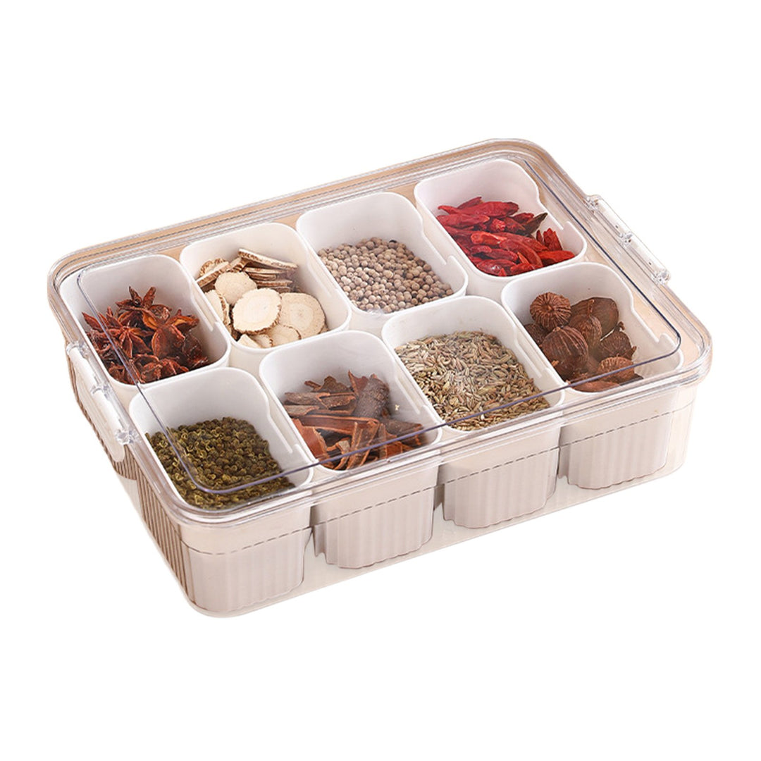 Large Snack Box with Lid Divided Serving Tray Organizer for Candy Nuts with 8 Grids Charcuterie Container for Storage Image 9