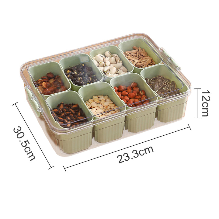 Large Snack Box with Lid Divided Serving Tray Organizer for Candy Nuts with 8 Grids Charcuterie Container for Storage Image 11