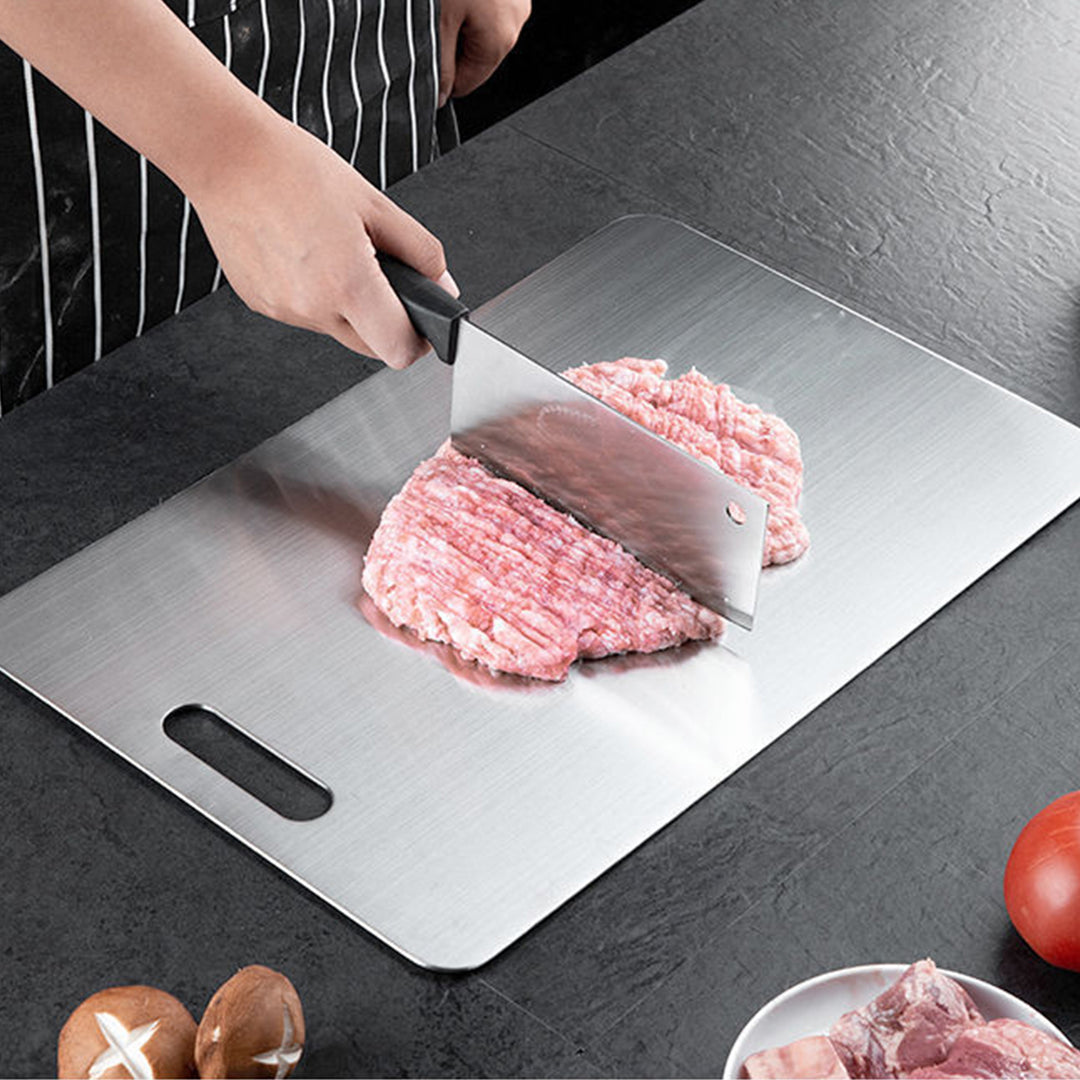 Stainless Steel Cutting Board Heavy Duty Chopping Board Non-Slip Design Easy to Clean Surface Scratch-Resistant Kitchen Image 2