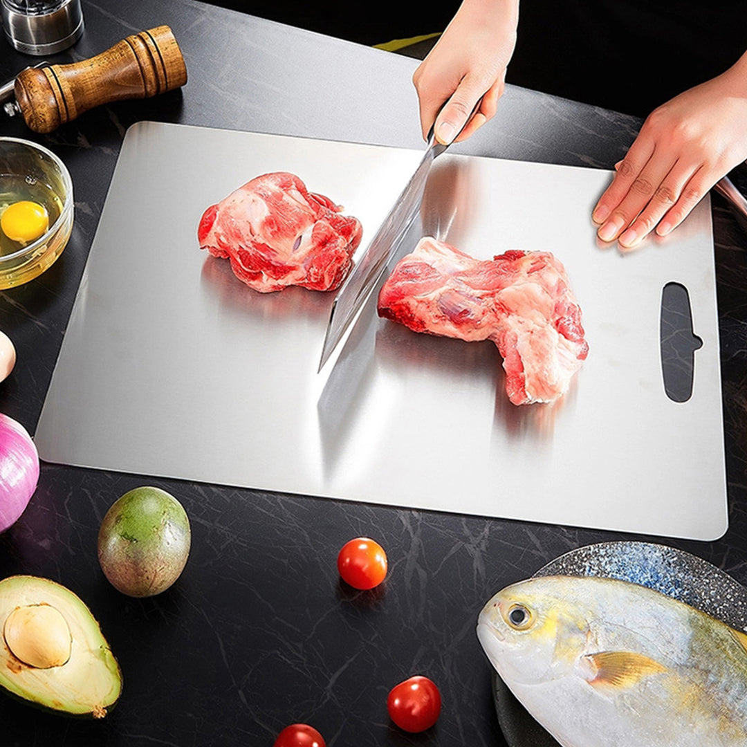 Stainless Steel Cutting Board Heavy Duty Chopping Board Non-Slip Design Easy to Clean Surface Scratch-Resistant Kitchen Image 3