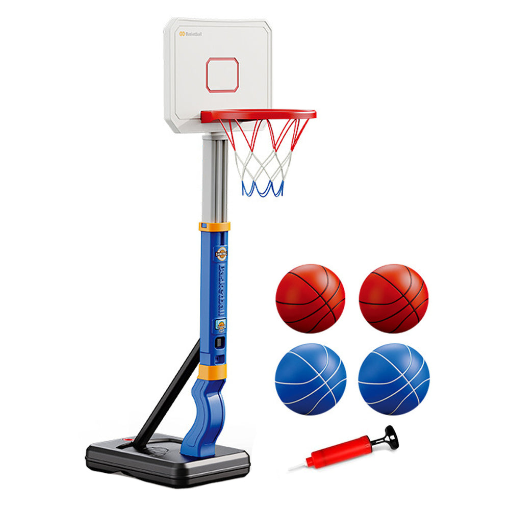 Pool Basketball Hoop Toy with 4 Balls Inflator Adjustable Height Swimming Poolside Indoor Outdoor Garden Basketball Image 2