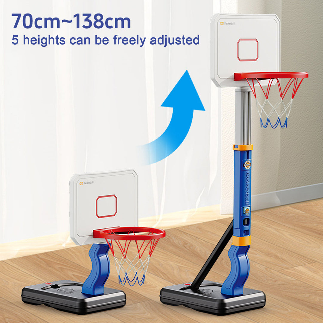 Pool Basketball Hoop Toy with 4 Balls Inflator Adjustable Height Swimming Poolside Indoor Outdoor Garden Basketball Image 4