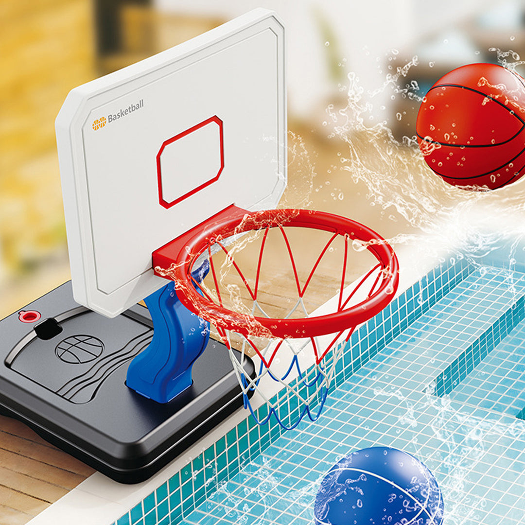 Pool Basketball Hoop Toy with 4 Balls Inflator Adjustable Height Swimming Poolside Indoor Outdoor Garden Basketball Image 4