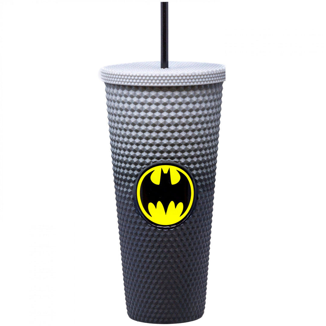 Batman Classic Logo Studded Travel Mug with Straw Image 1