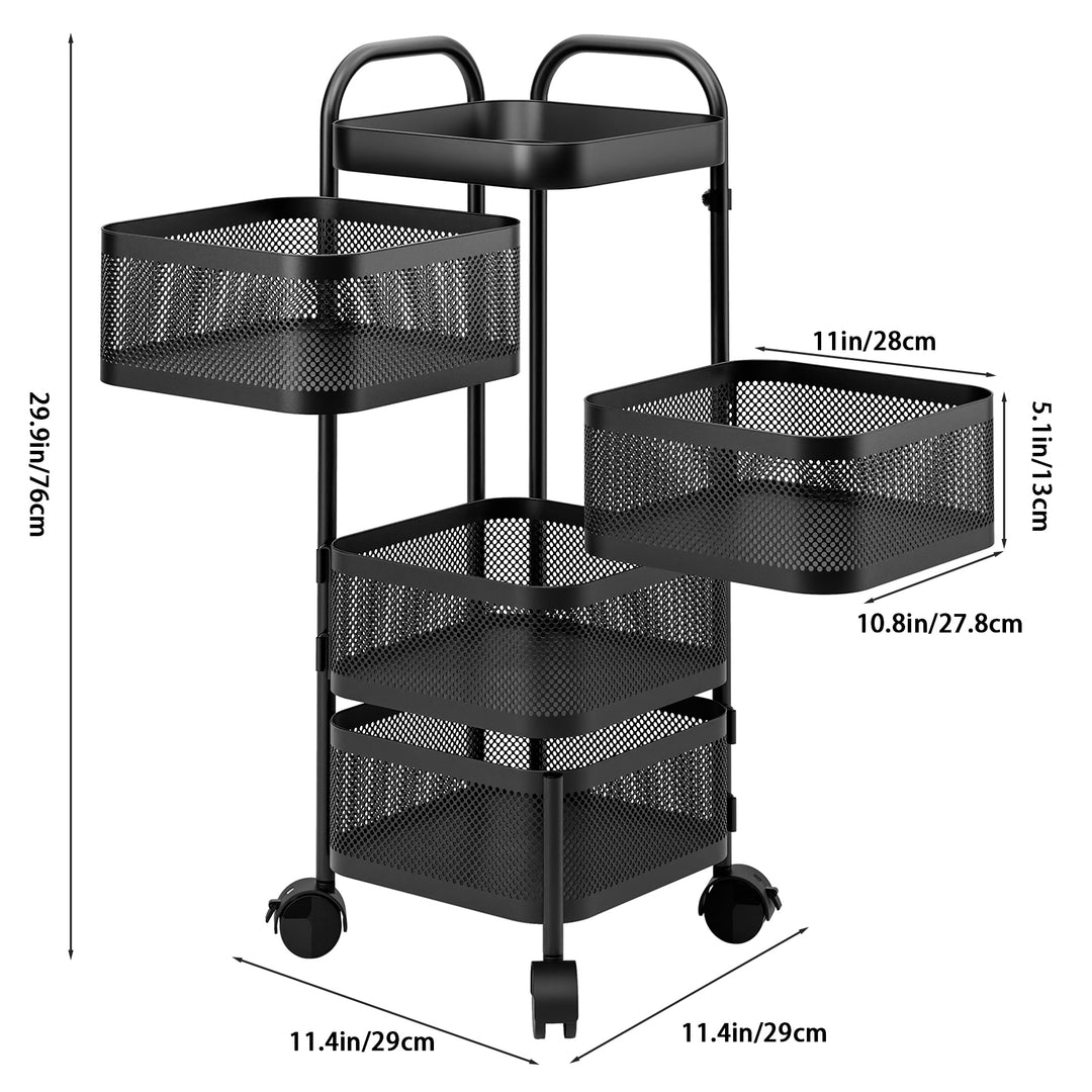 Kitchen Trolley Rotating Kitchen Storage Shelves Vegetable Storage Organizer Fruit Basket Floor Stand Shelf Fruit Tower Image 11