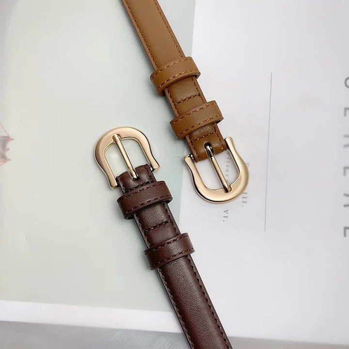 Women Fashion Simple Leather Belt Image 4