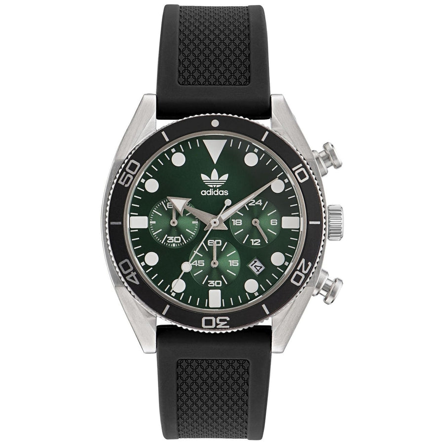 Adidas Originals Mens Green Dial Watch Stainless Steel AOFH23005 Waterproof Image 1