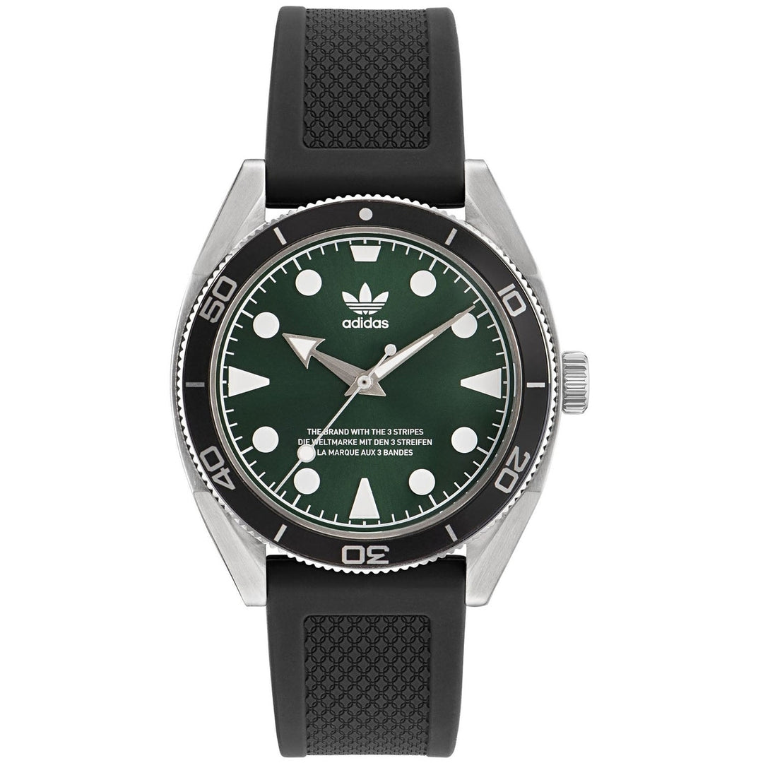 Adidas Mens Originals Green Dial Watch Stainless Steel Silicon Strap AOFH23008 Image 1