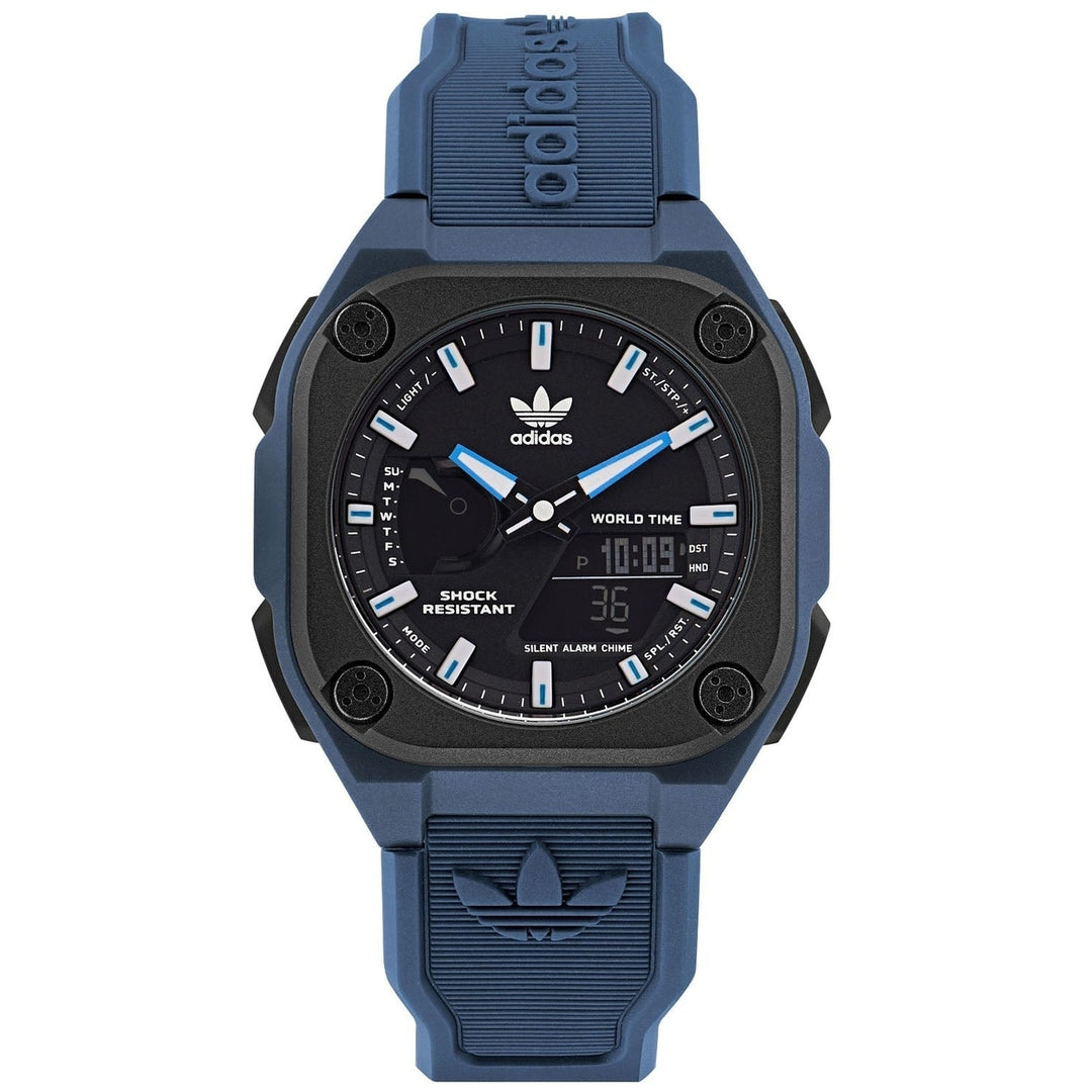 Adidas Originals Mens Street City Tech One Black Dial Watch AOST22545 Waterproof Image 1