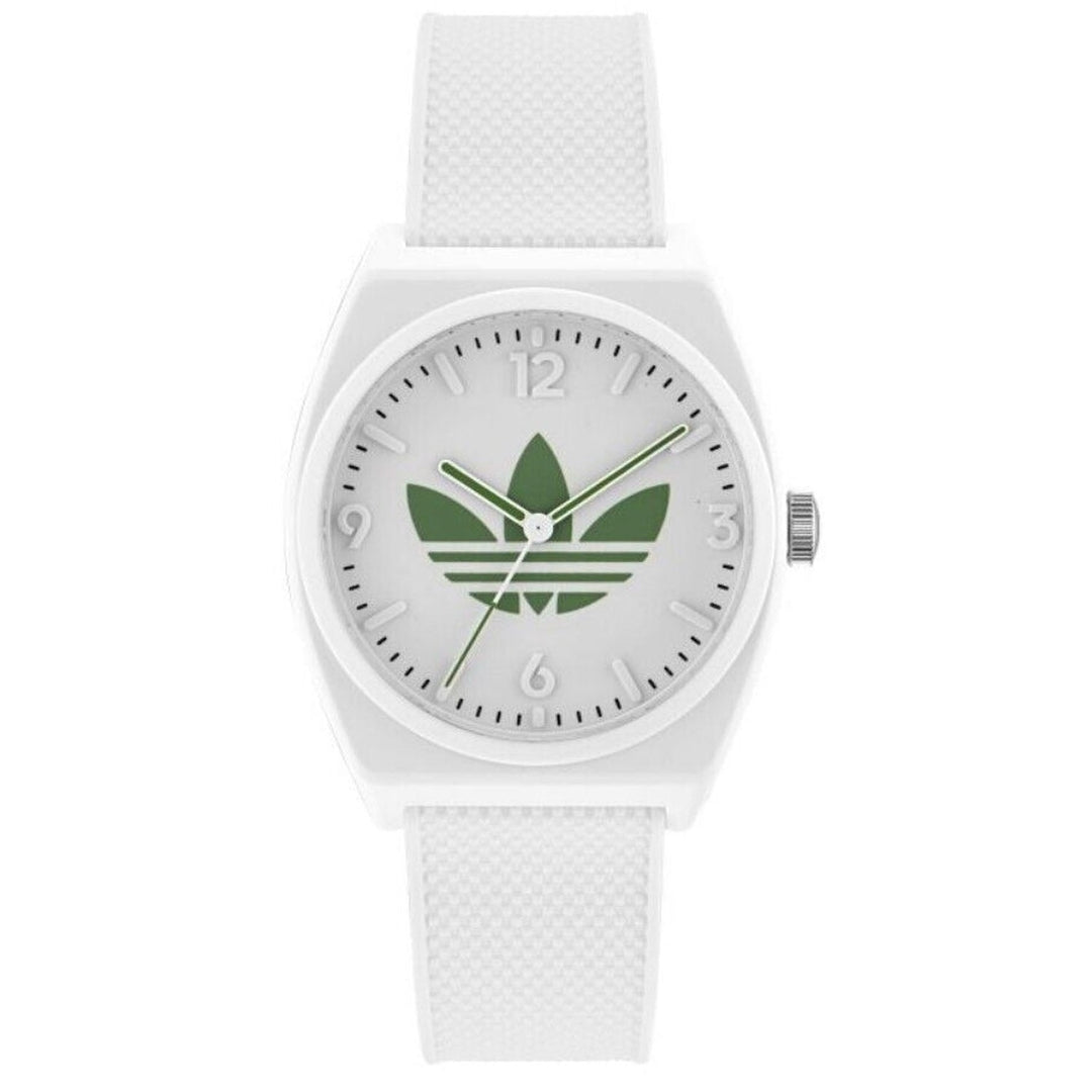 Adidas Originals Project Two White Dial Watch AOST23047 Silicone Strap Quartz Image 1