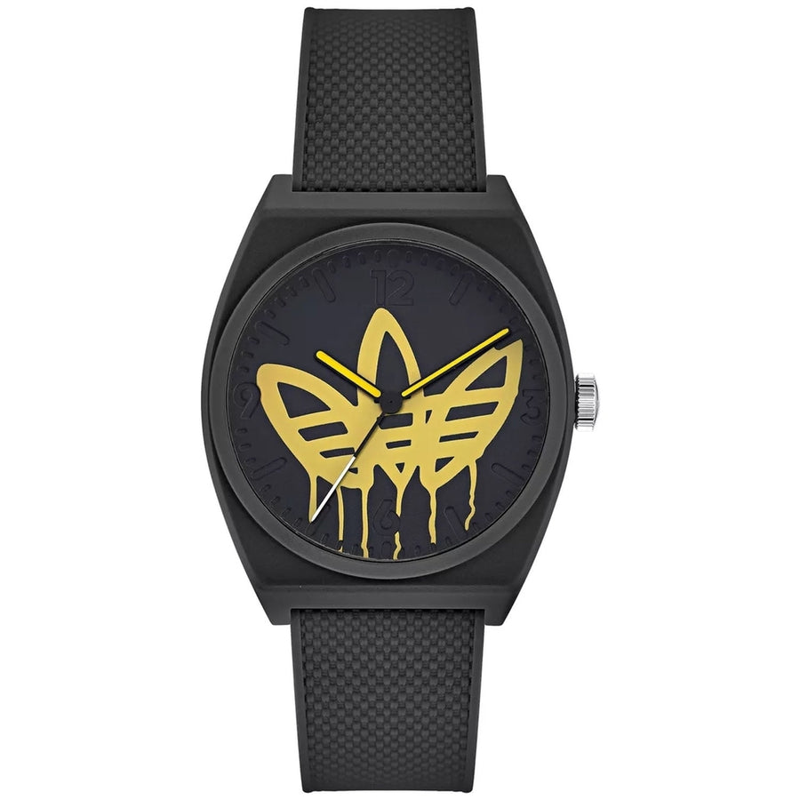 Adidas Originals Street Project Two Black Dial Mens Watch AOST22038 Rubber Strap Image 1