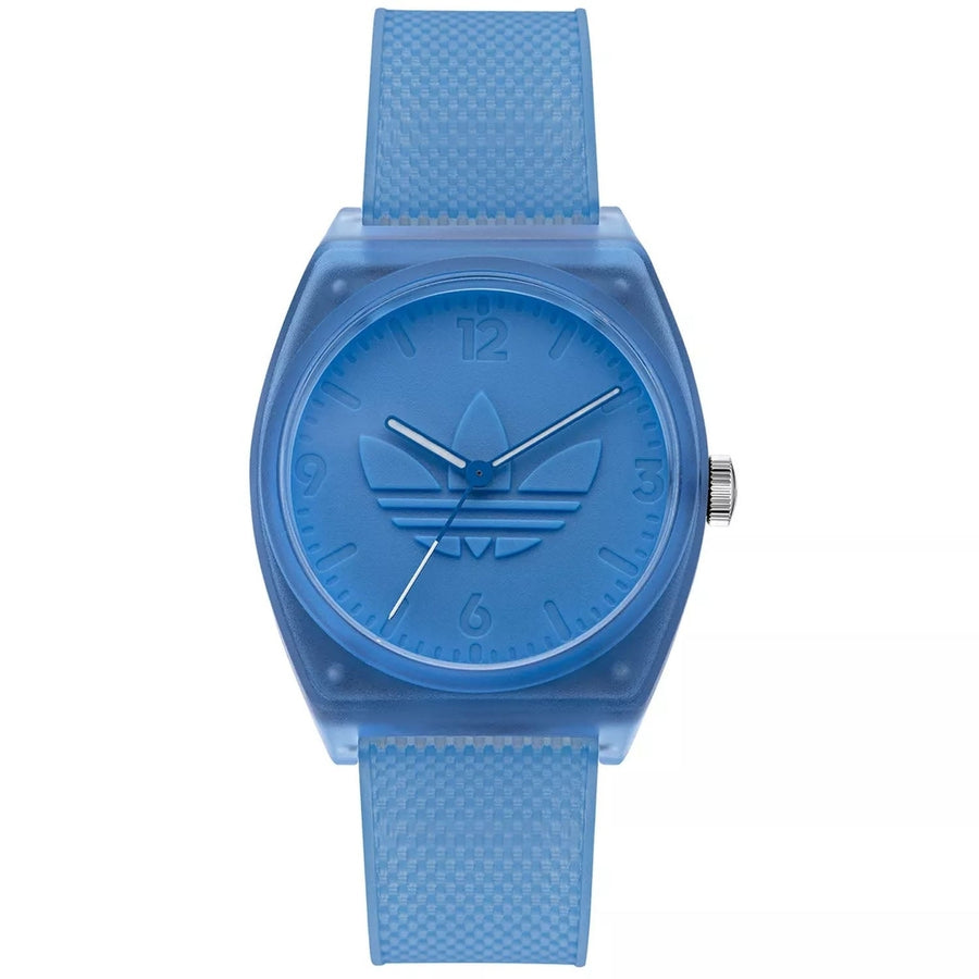 Adidas Originals Mens Street Project Two Blue Dial Watch AOST22031 Rubber Strap Image 1