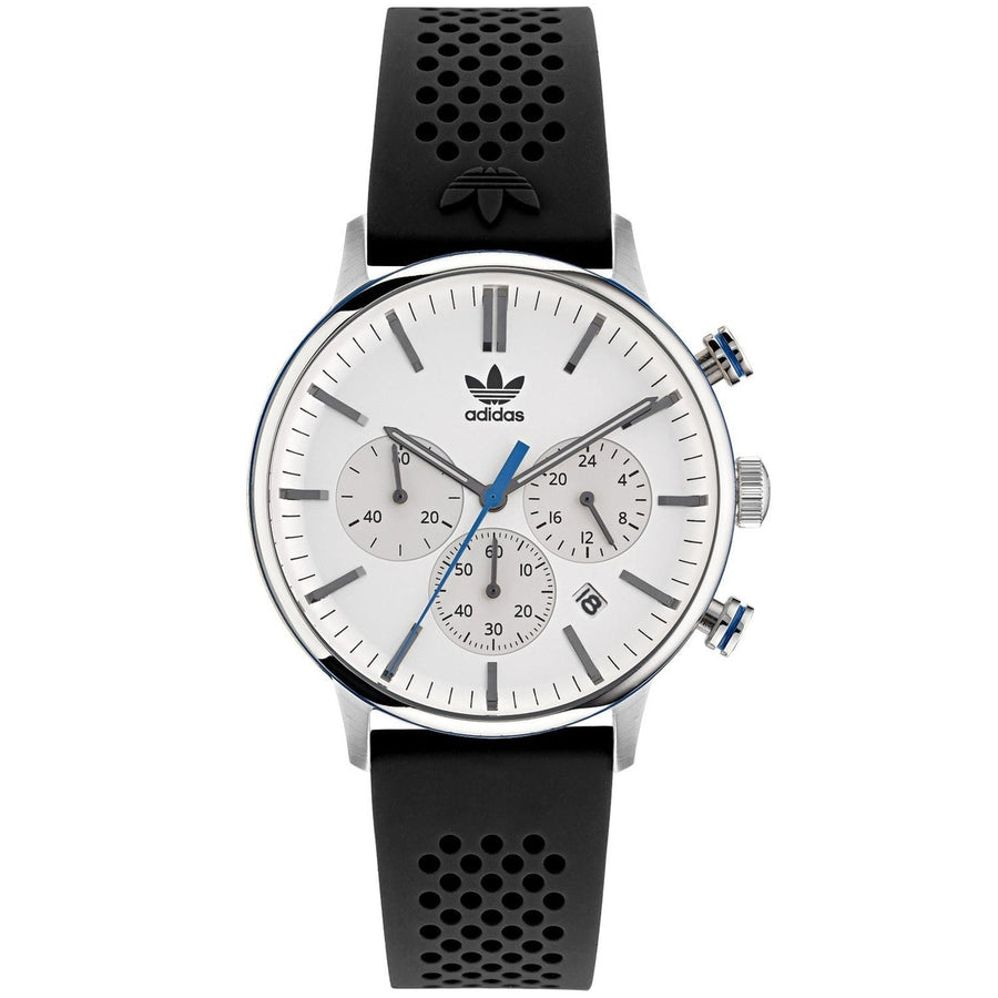 Adidas Originals Mens White Dial Chrono Watch AOSY22014 Stainless Steel 50M Image 1