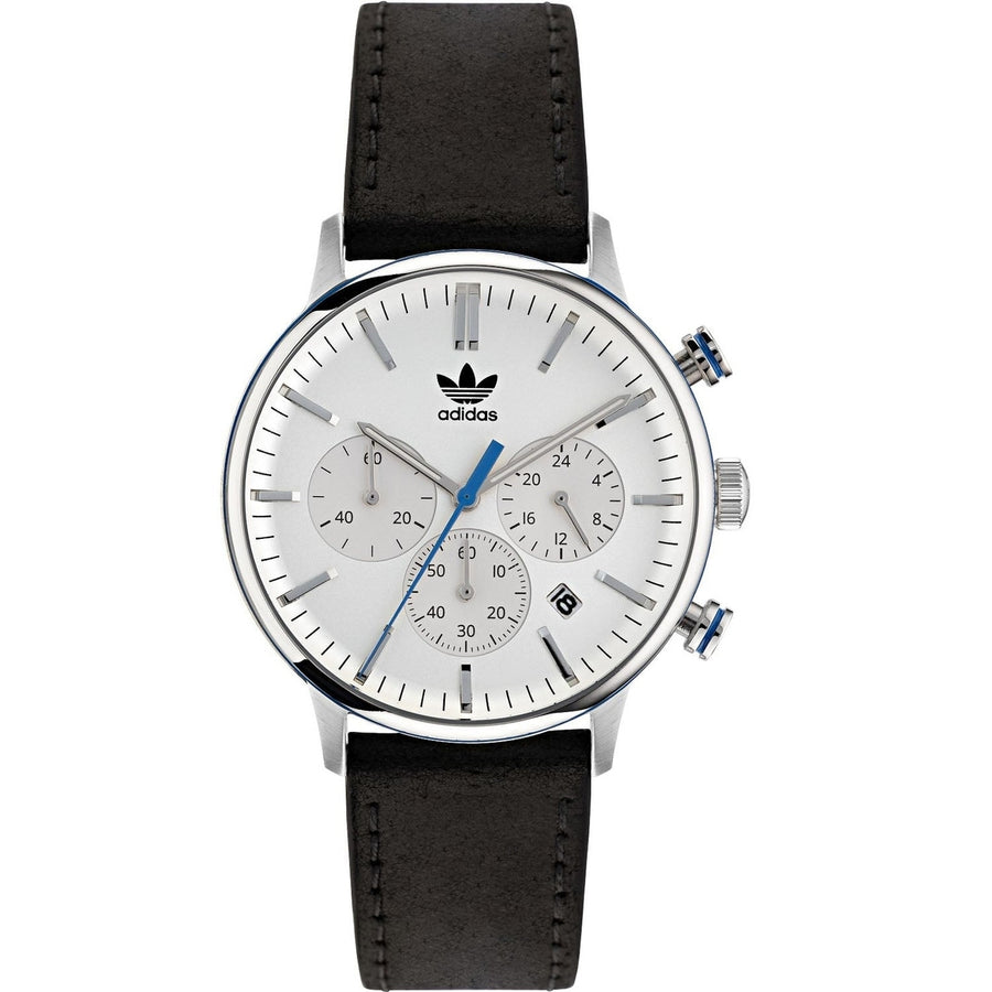 Adidas Originals Chrono Watch White Dial Stainless Steel Leather Strap AOSY22011 Image 1