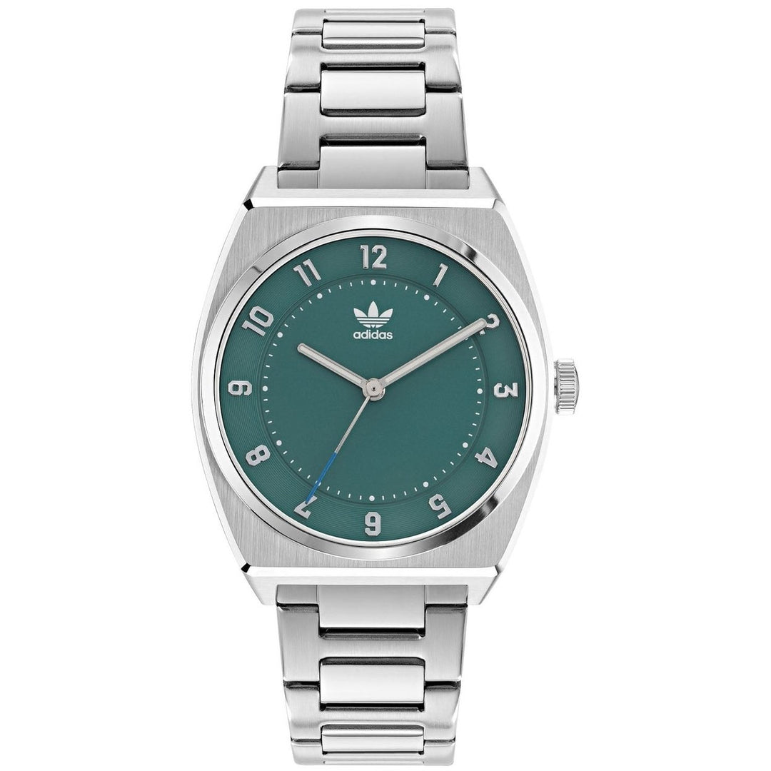 Adidas Originals Mens AOSY22027 Green Dial Quartz Watch Stainless Steel Bracelet Image 1