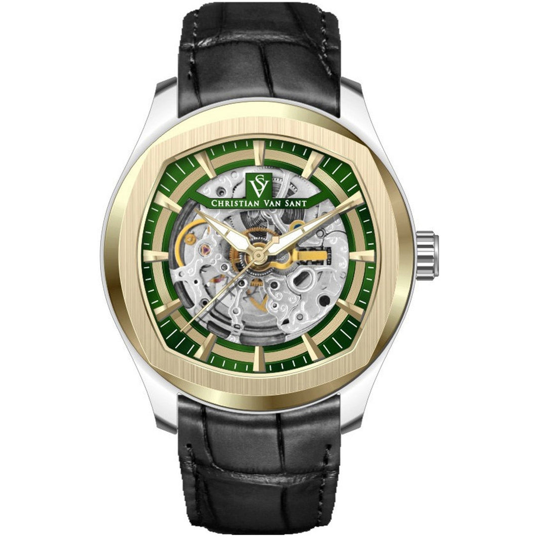 Christian Van Sant Mens Romeo Green Dial Automatic Watch CV9503 Stainless Steel Image 1