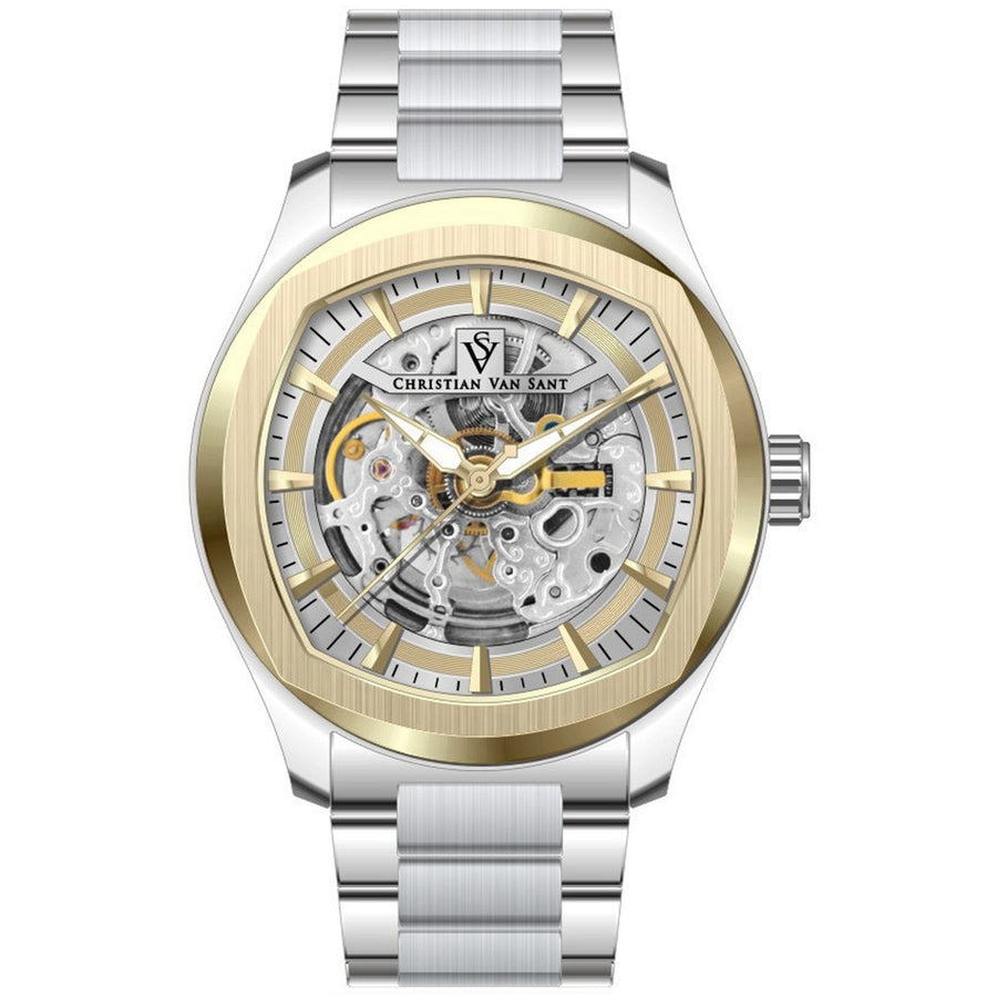 Christian Van Sant Romeo Gold Dial Watch CV9505 Stainless Steel Automatic 5 ATM Image 1