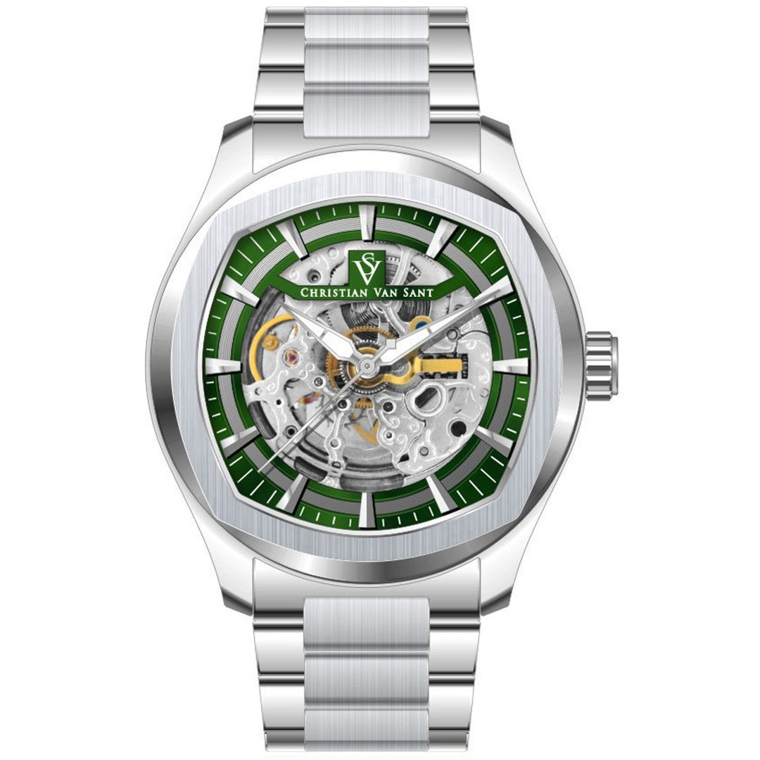 Christian Van Sant Romeo Watch CV9507 Green Dial Automatic Stainless Steel 50m Image 1