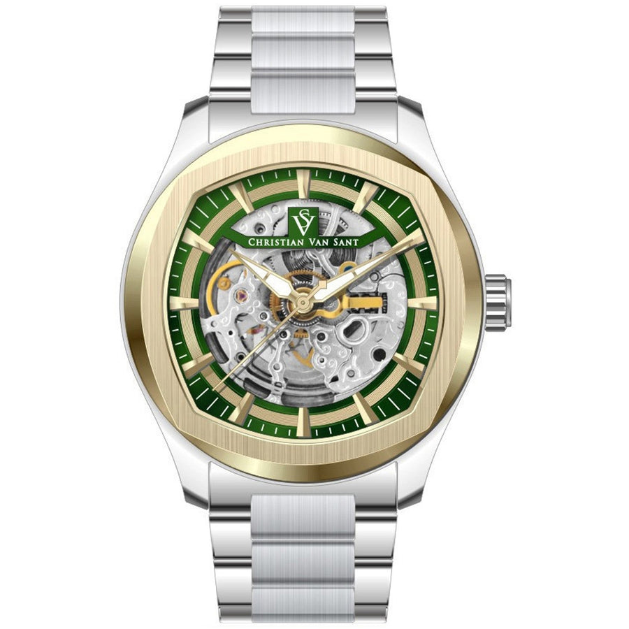 Christian Van Sant Mens Romeo Green Dial Automatic Watch CV9508 Stainless Steel Image 1